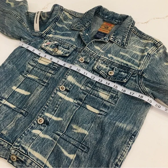 Vintage 2000 Paco Jeans Med Wash Mixed Distressed Denim Jacket Mens Size Small. - Picture 2 of 11